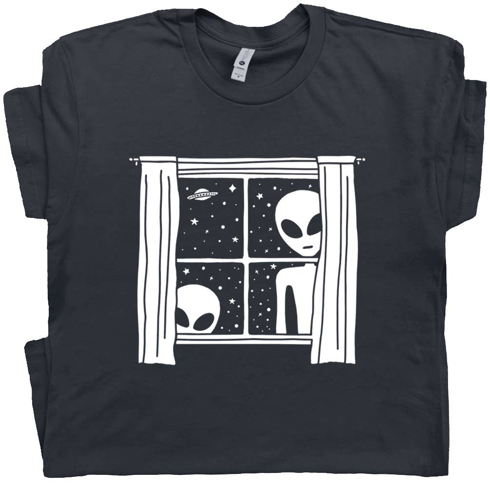 Alien Shirt Alien Window UFO T Shirt Funny Flying Saucer TShirt