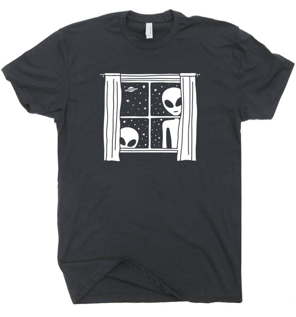 Alien Shirt Alien Window UFO T Shirt Funny Flying Saucer TShirt